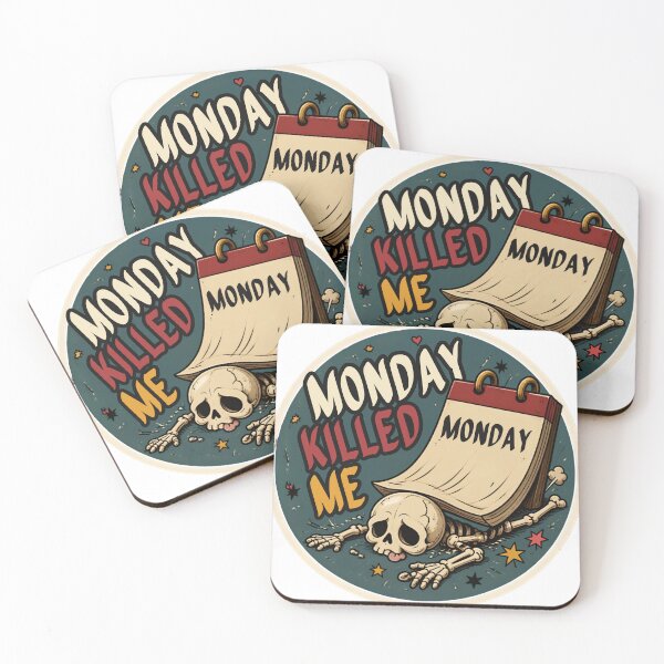 Item preview, Monday Killed Me – Funny Cute Skeleton Dark Humor designed and sold by Rood Art Studio.