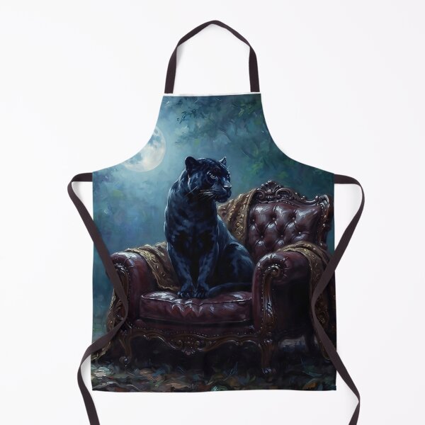 Item preview, Midnight Sovereign Panther on Vintage Velvet Chair in Enchanted Forest designed and sold by AfresStudio.