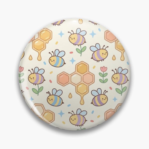 Item preview, Cute Pastel Bee and Honeycomb Illustration designed and sold by AIMCRAFT.
