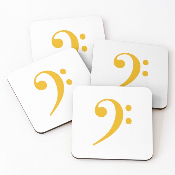 Item preview, Bass clef mustard gold bass player music teacher gift ideas designed and sold by Inspirationmotivation.