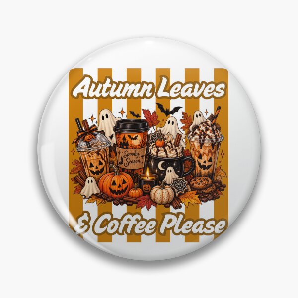 Item preview, Autumn Leaves & Coffee Please - Spooky Season Ghost Pumpkin Coffee designed and sold by Neurospicy Trolls.