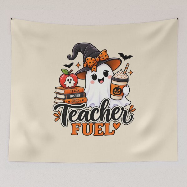 Item preview, Teacher Fuel Halloween Teacher Coffee Gift Cute Ghost Style designed and sold by Corvoria.