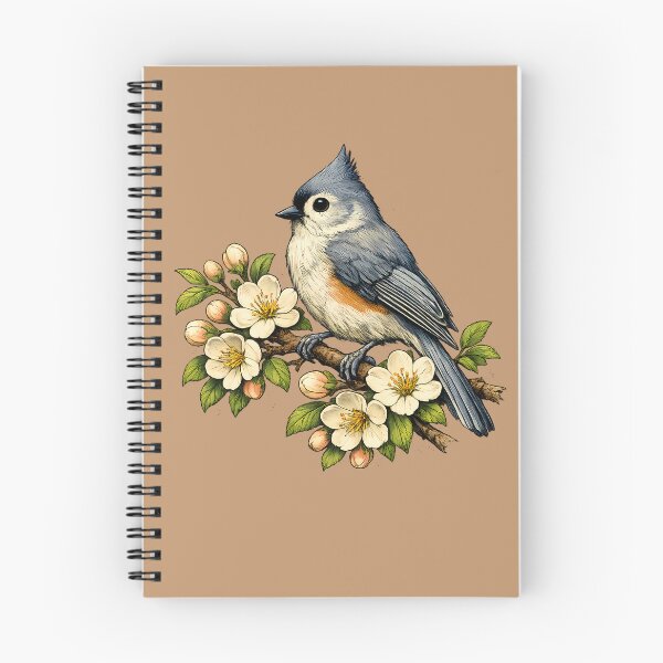 Item preview, Tufted tit on a flowering branch designed and sold by Daily Quirk.