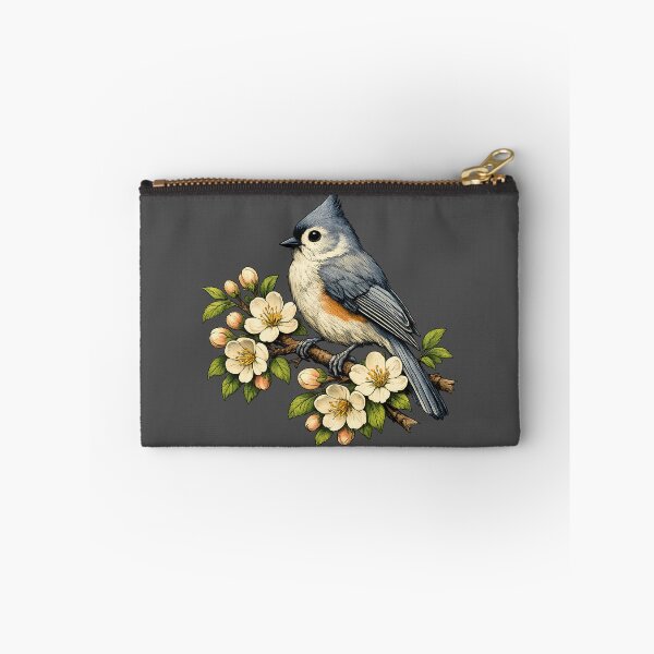 Item preview, Tufted tit on a flowering branch designed and sold by Daily Quirk.
