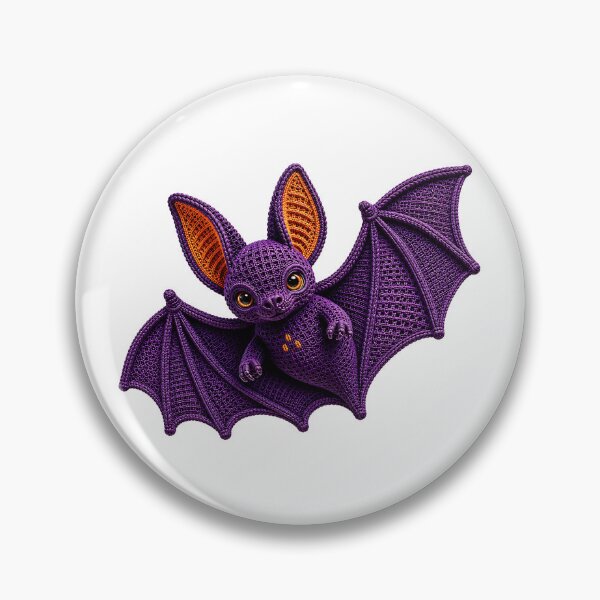 Item preview, Purple Crochet Bat – Cute Spooky Yarn Art designed and sold by Digital Culture Studio.