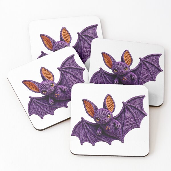 Item preview, Purple Crochet Bat – Cute Spooky Yarn Art designed and sold by Digital Culture Studio.