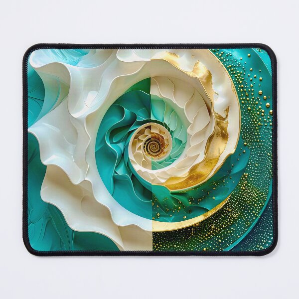 Item preview, Duality of Cream Satin and Teal Gold Filigree designed and sold by Vicky Brago-Mitchell®.