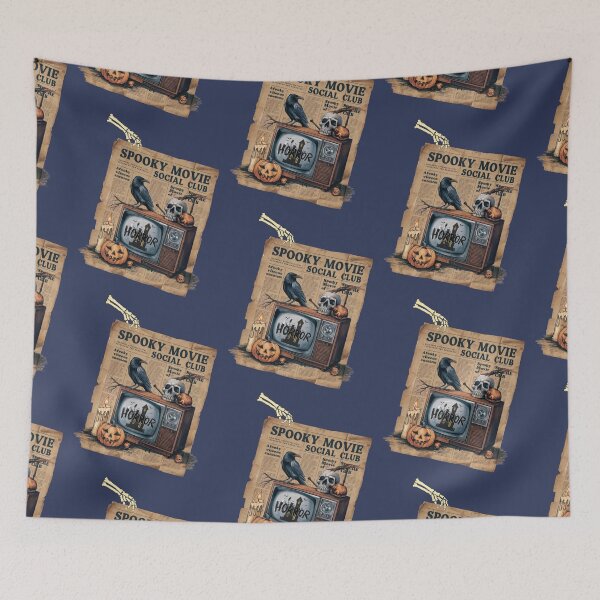 Item preview, Spooky Movie Social Club Vintage Halloween Horror Design designed and sold by Szpaku desart .