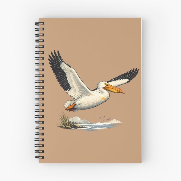Item preview, American white pelican in elegant flight designed and sold by Daily Quirk.