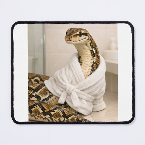 Item preview, Reticulated Python Wearing a Bathrobe designed and sold by Sillytoe.