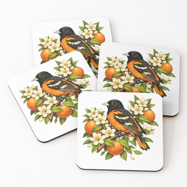 Artikelvorschau, Baltimore-Oriole zwischen Orangenblüten entworfen und verkauft von Daily Quirk.