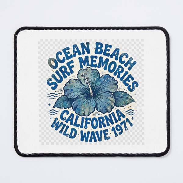 Item preview, Vintage Blue Hibiscus California Surf 1971 designed and sold by mochiMooco.