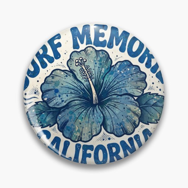 Item preview, Vintage Blue Hibiscus California Surf 1971 designed and sold by mochiMooco.