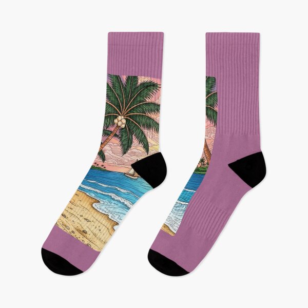 Item preview, Sunset Sail - Tropical Beach and Palm Tree Serenity designed and sold by ScenicRoute66.