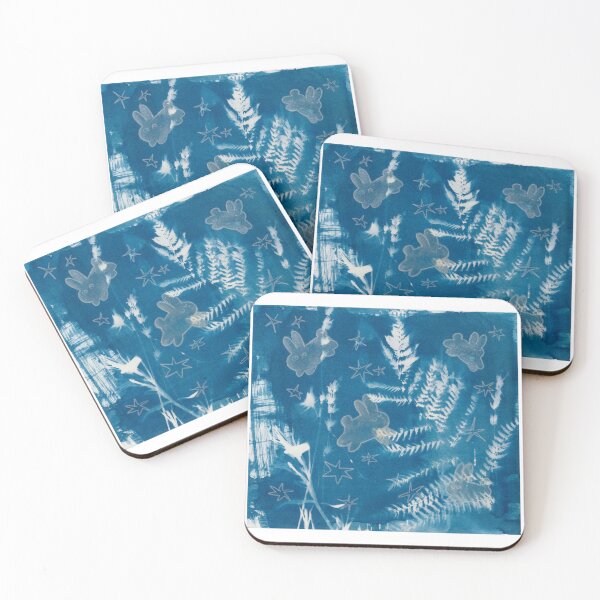 Item preview, Cyanotype bunnies print designed and sold by boiled-brain.