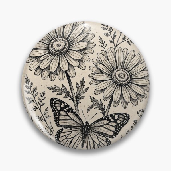 Item preview, Beauty In Simplicity Daisy Butterfly Vintage designed and sold by mochiMooco.