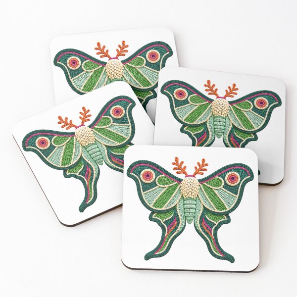Item preview, Crochet Luna Moth – Emerald Green Yarn Art designed and sold by Digital Culture Studio.