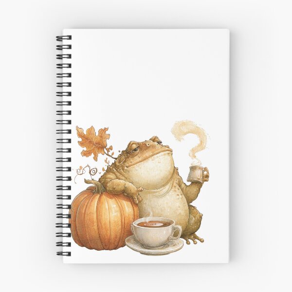 Item preview, Cozy Autumn Frog with Pumpkin and Coffee designed and sold by VikArt7.