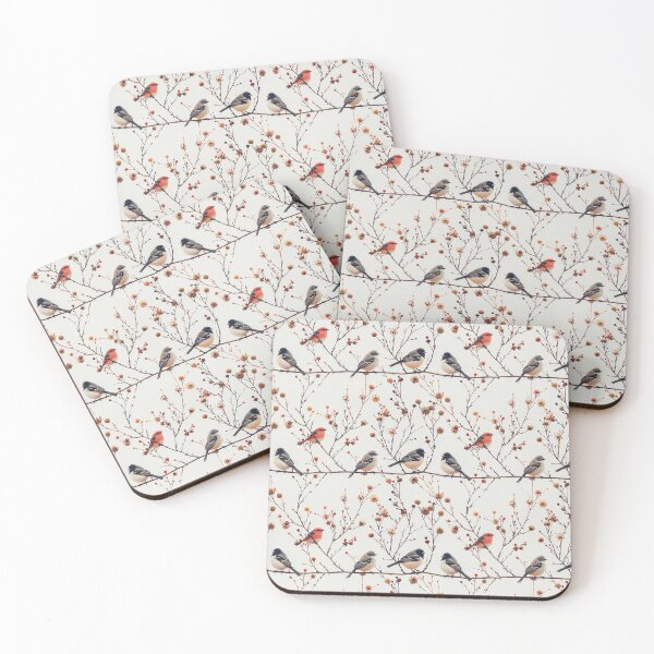 Item preview, Minimalist Winter Birds on Branch Seamless Pattern designed and sold by NTGUILTY.
