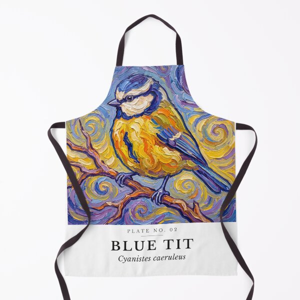 Item preview, Blue Tit Impasto Bird Painting - Post-Impressionist Art designed and sold by SavannahMerch.