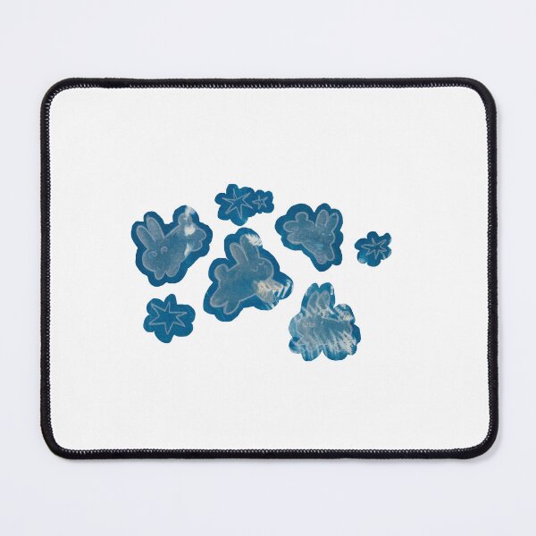 Aperçu de l'œuvre Cyanotype bunnies sticker sheet créée et vendue par boiled-brain.