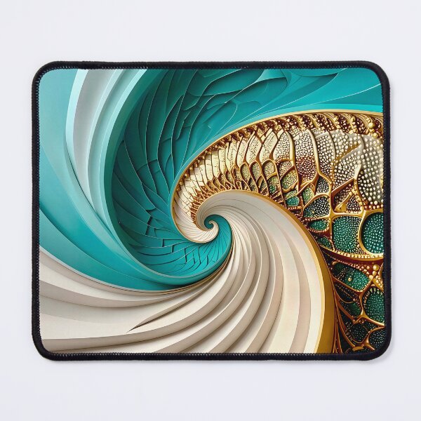 Item preview, Duality of Cream Satin and Teal Gold Filigree designed and sold by Vicky Brago-Mitchell®.