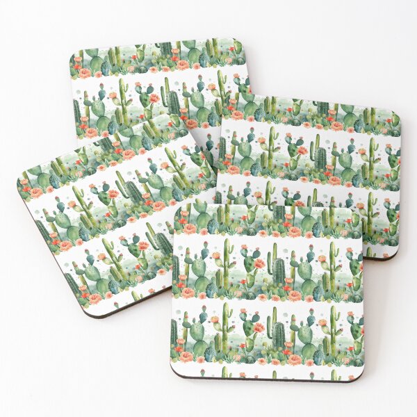 Item preview, Blooming Watercolor Desert Cacti Pattern designed and sold by NTGUILTY.