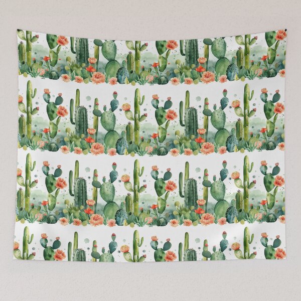 Item preview, Blooming Watercolor Desert Cacti Pattern designed and sold by NTGUILTY.
