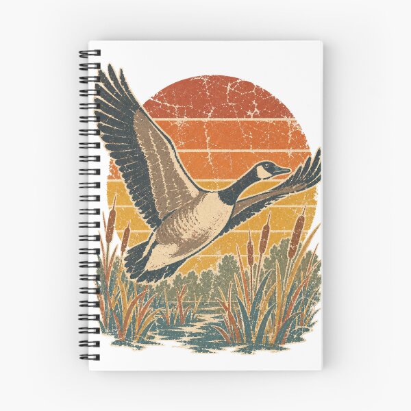 Item preview, Goose over the Autumn Marsh Wild Animal Sun Faded Retro Art designed and sold by VisualArtsOasis.