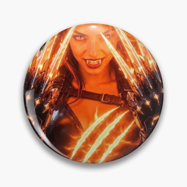 Item preview, Cyber Werewolf Queen 2- Neon Orange Cyberpunk Wolf Girl designed and sold by EvolutionMerch.