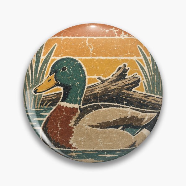 Item preview, Duck on the Quiet Creek Wild Animal Sun Faded Retro Art designed and sold by VisualArtsOasis.