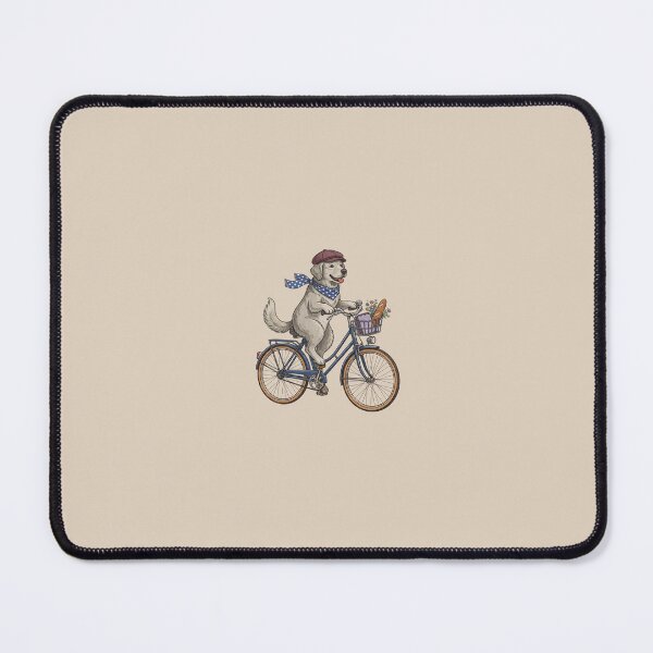 Item preview, Vintage Golden Retriever on a Bicycle – Retro-Style Illustration designed and sold by FootprintofLove.