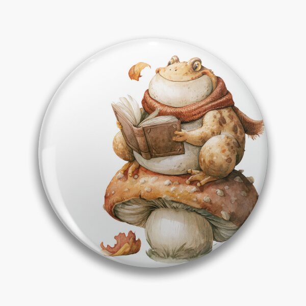 Item preview, Booked for Fall Cozy Frog Reading on Mushroom designed and sold by VikArt7.