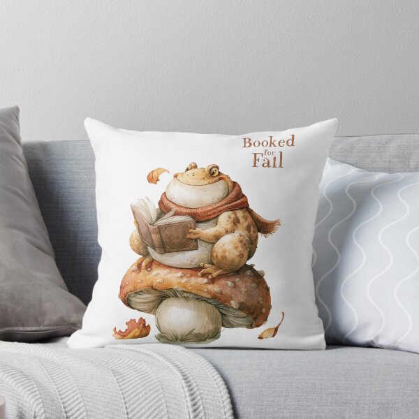 Item preview, Booked for Fall Cozy Frog Reading on Mushroom designed and sold by VikArt7.