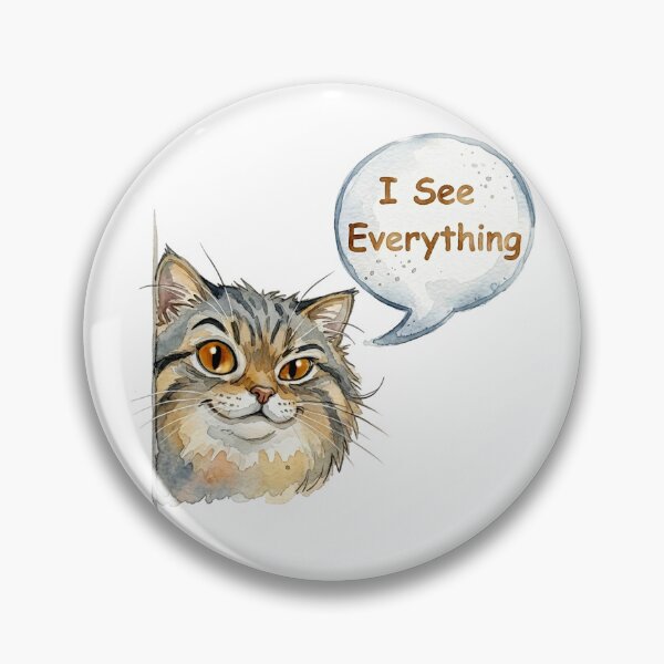 Item preview, I See Everything - Sly Watercolor Pallas Cat designed and sold by PawtopiaArt.
