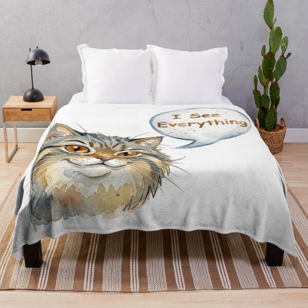 Item preview, I See Everything - Sly Watercolor Pallas Cat designed and sold by PawtopiaArt.