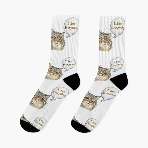 Item preview, I See Everything - Sly Watercolor Pallas Cat designed and sold by PawtopiaArt.