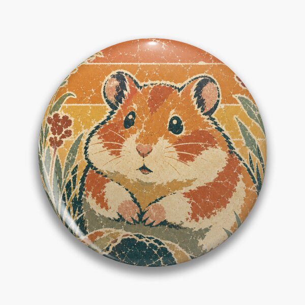 Item preview, Hamster in the Wild Grass Burrow Cute Animal Sun Faded Retro Art designed and sold by VisualArtsOasis.