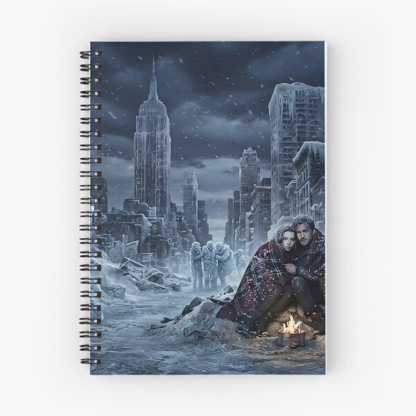 Item preview, Survivors by Campfire in Frozen Post-Apocalyptic City Ruins designed and sold by AfresStudio.