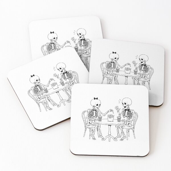 Item preview, Skeleton Couple on a Coffee Date designed and sold by Qenlo.