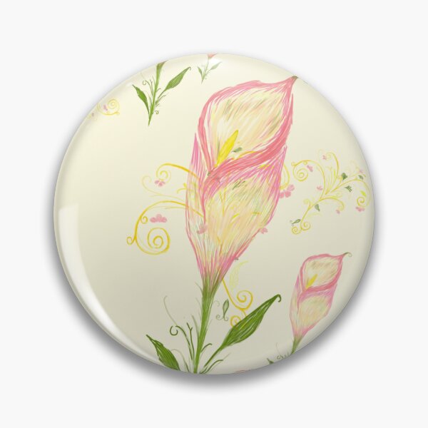 Item preview, Pink Calla Lily Stream – Vintage Gold Filigree Pattern designed and sold by Arabesque.fromSadia.