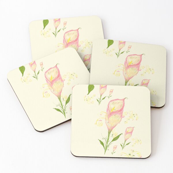 Item preview, Pink Calla Lily Stream – Vintage Gold Filigree Pattern designed and sold by Arabesque.fromSadia.