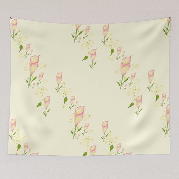 Item preview, Pink Calla Lily Stream – Vintage Gold Filigree Pattern designed and sold by Arabesque.fromSadia.