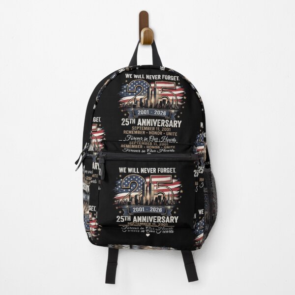 Item preview, never forget 25th Anniversary September 11 2001 Memorial Day USA Flag designed and sold by gear-posters.