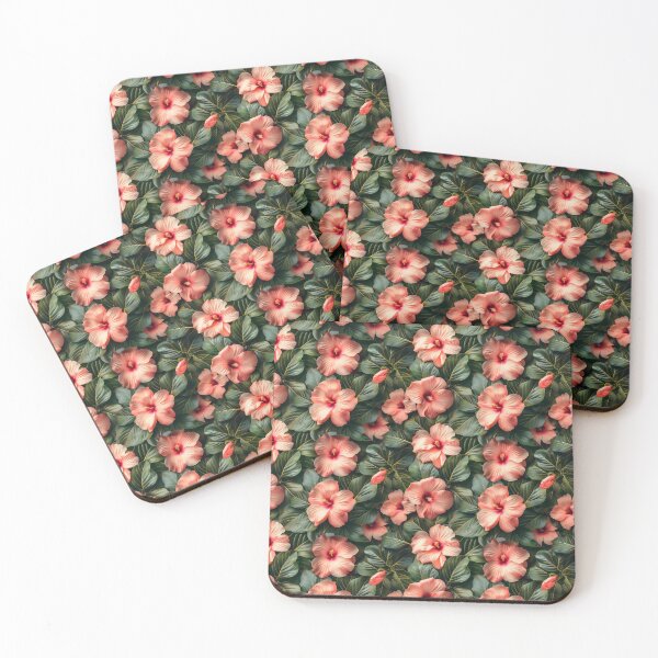 Item preview, Tropical Pink Hibiscus Floral Seamless Pattern designed and sold by NTGUILTY.