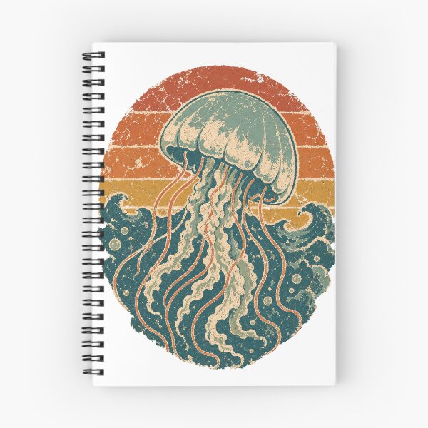Item preview, Jellyfish in the Midnight Sea Wild Animal Sun Faded Retro Art designed and sold by VisualArtsOasis.