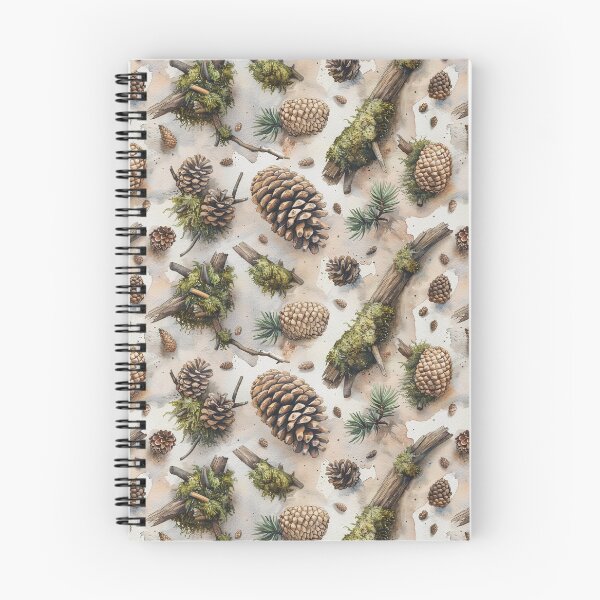 Item preview, Watercolor Woodland Pinecones and Moss Pattern designed and sold by NTGUILTY.