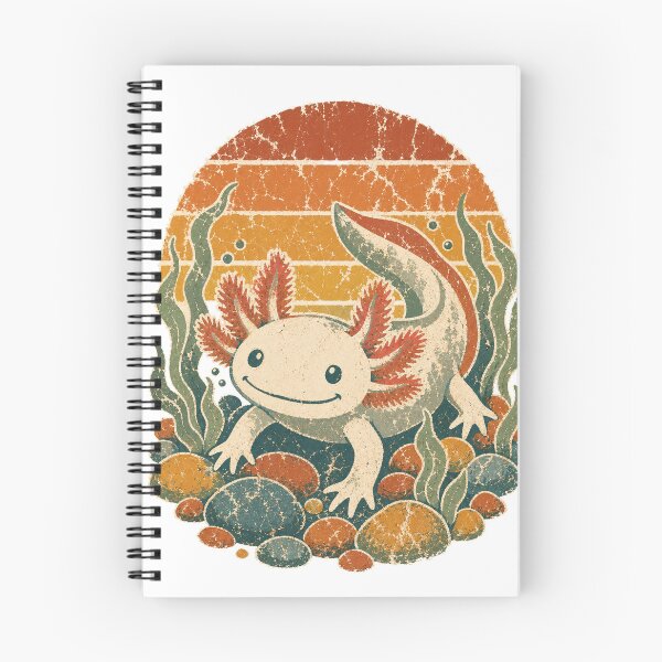 Item preview, Axolotl in the Weedy Lake Bed Wild Animal Sun Faded Retro Art designed and sold by VisualArtsOasis.