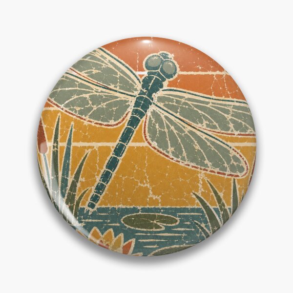 Item preview, Dragonfly over the Summer Pond Wild Animal Sun Faded Retro Art designed and sold by VisualArtsOasis.
