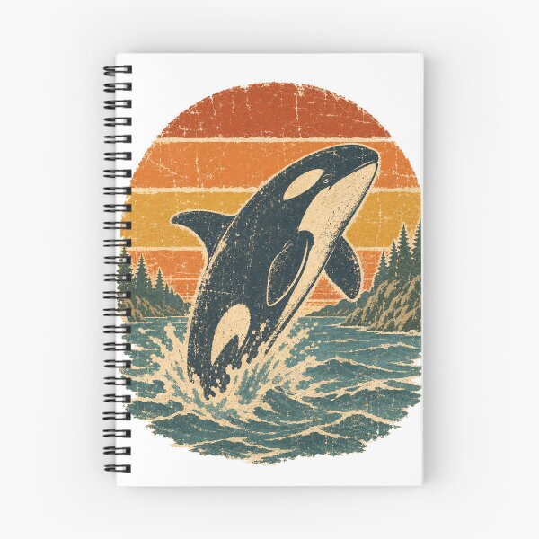 Item preview, Orca in the Cold Pacific Waters Wild Animal Sun Faded Retro Art designed and sold by VisualArtsOasis.